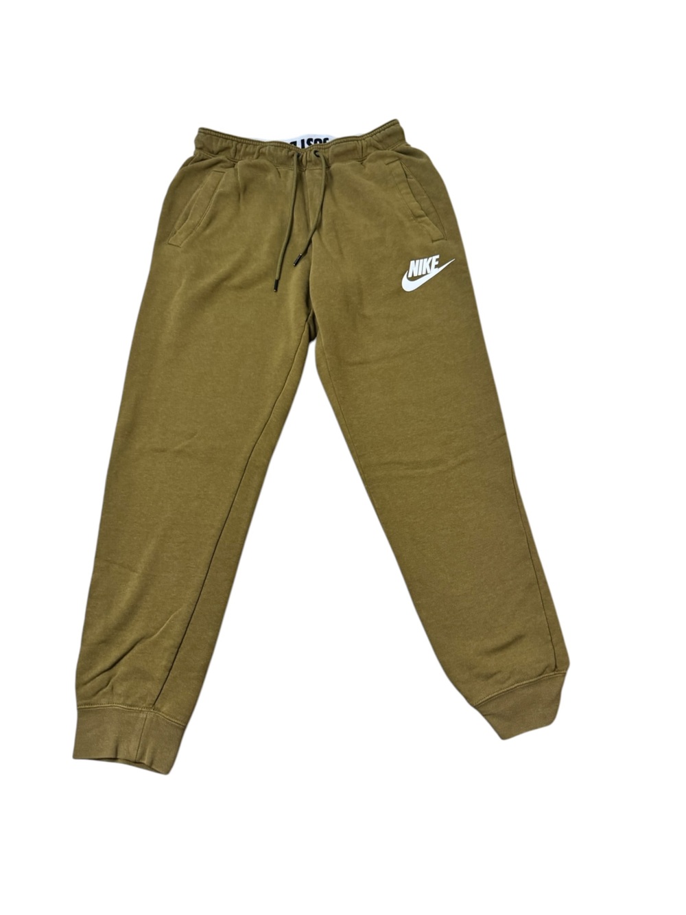 Nike | Olive Green Men's Jogger Sweatpants with White Swoosh Size Small